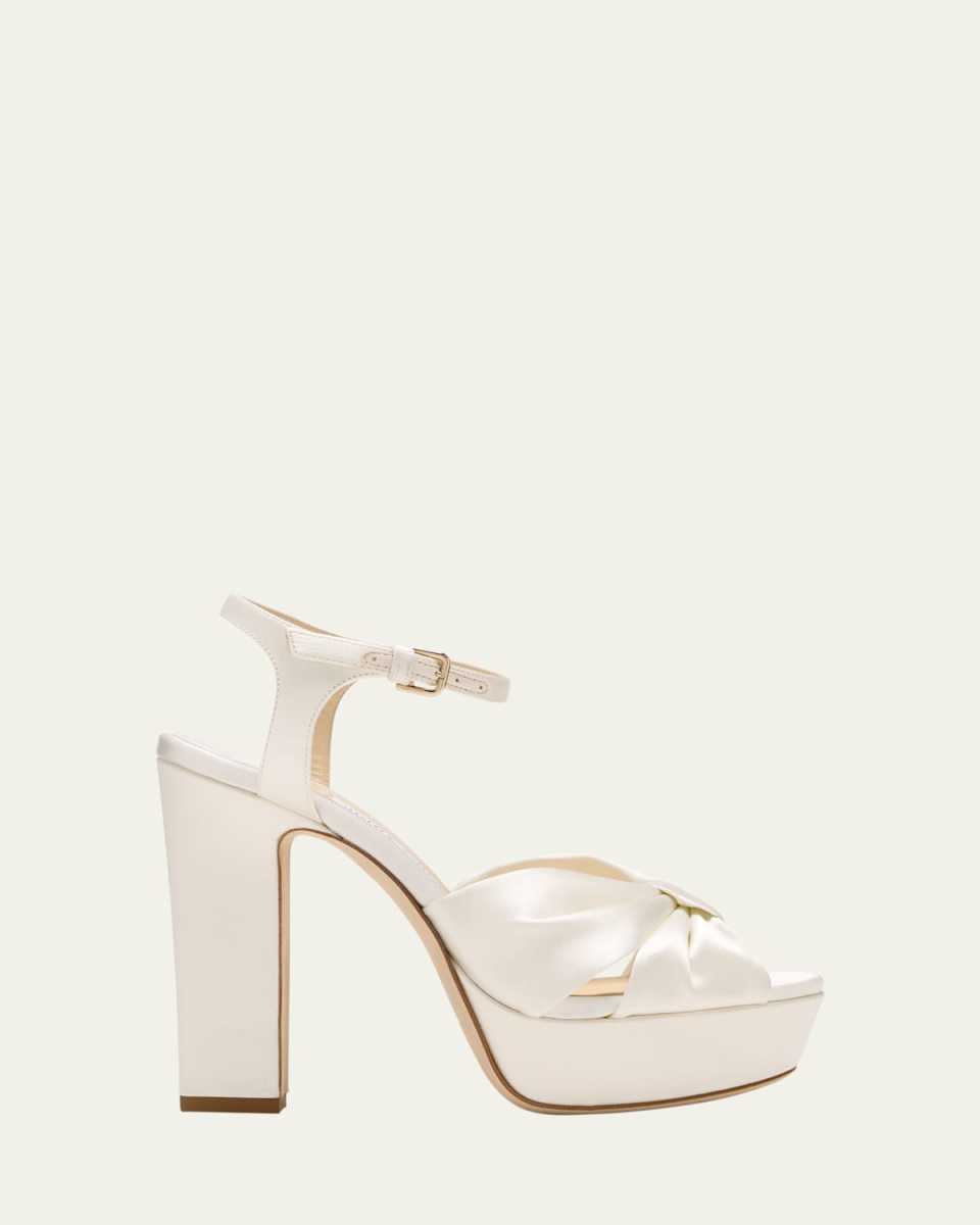 Heloise Cotton Ankle-Strap Platform Sandals